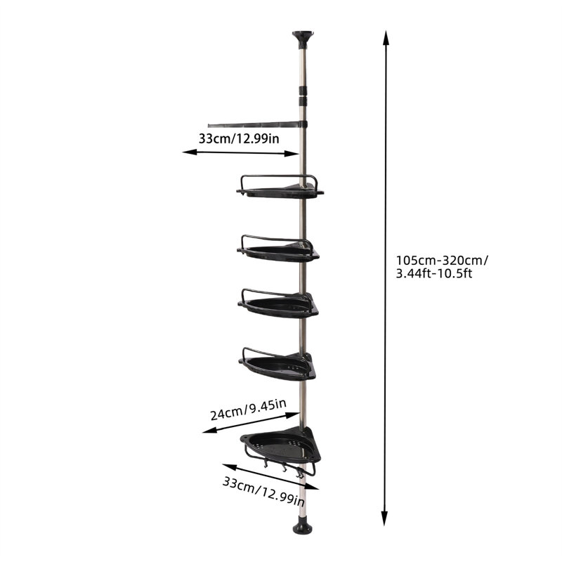 Rebrilliant Ladreama Tension Pole Shower Caddy Wayfair